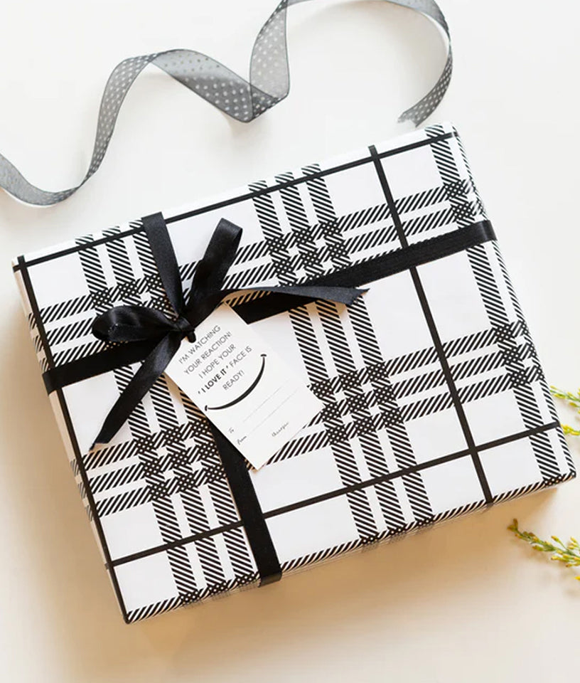 BLACK AND WHITE CHECKS- GIFT WRAPPING PAPER
