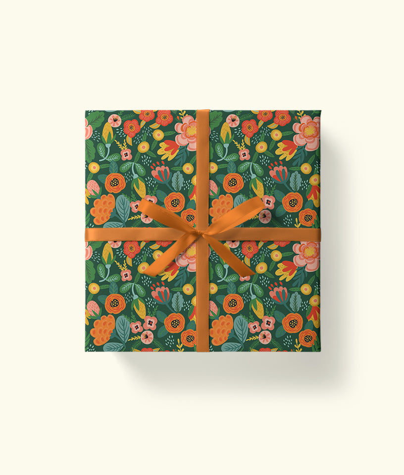 FLORAL GREEN- GIFT WRAPPING PAPER