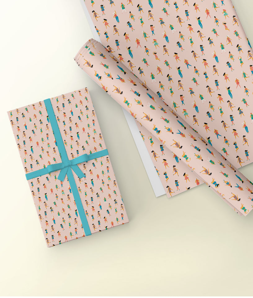 HAPPY GIRLS- GIFT WRAPPING PAPER