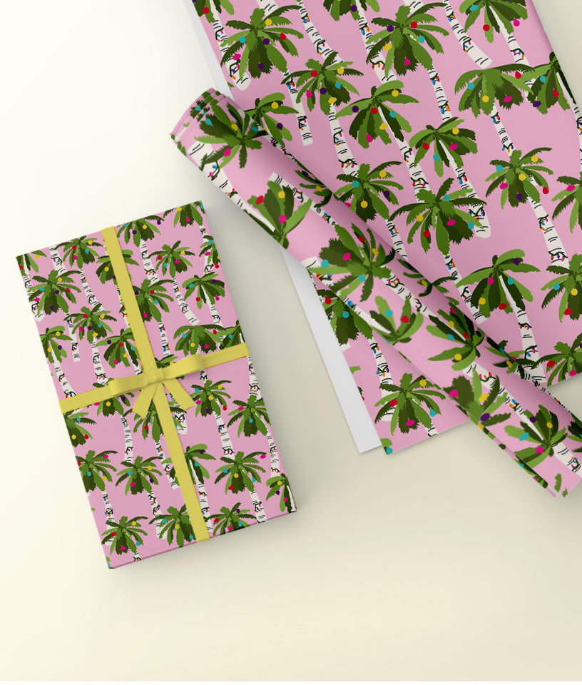 PALM TREE PINK- GIFT WRAPPING PAPER