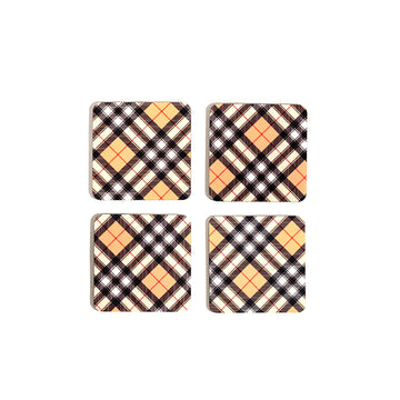 BROWN GINGHAM - COASTERS