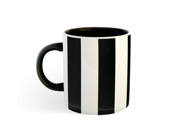 BLACK AND WHITE STRIPES MUG