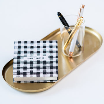 DAILY NOTES BLACK AND WHITE CHECKS- JOTTER NOTEPAD