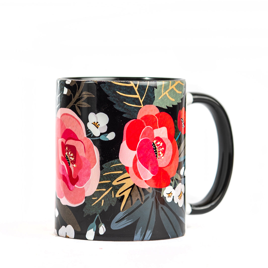 BLACK FLORAL- MUG