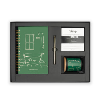 PAUSE (GREEN) - GRATITUDE JOURNAL GIFT SET