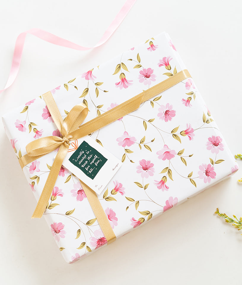 PINK FLORAL PATTERN- GIFT WRAPPING PAPER