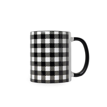 BLACK AND WHITE CHECKS- MUG