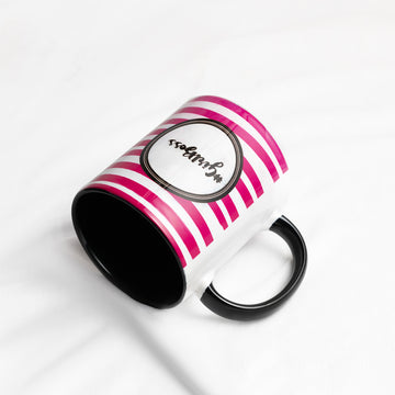 GIRL BOSS PINK STRIPES- MUG