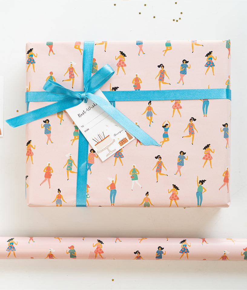 HAPPY GIRLS- GIFT WRAPPING PAPER