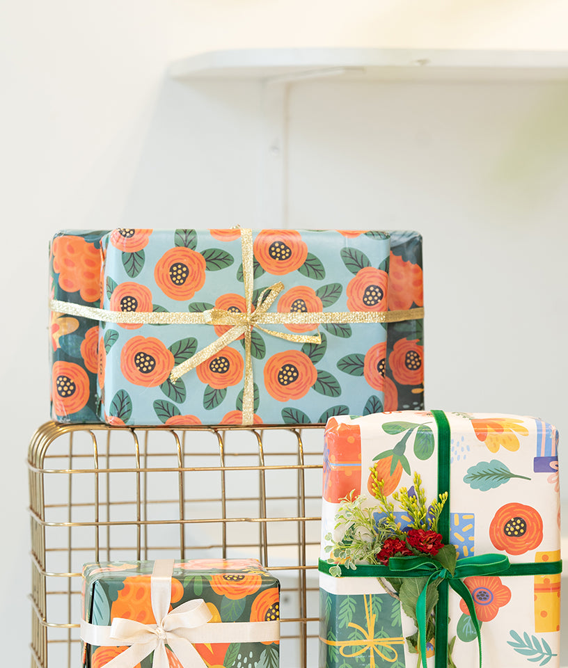 RED FLOWER- GIFT WRAPPING PAPER