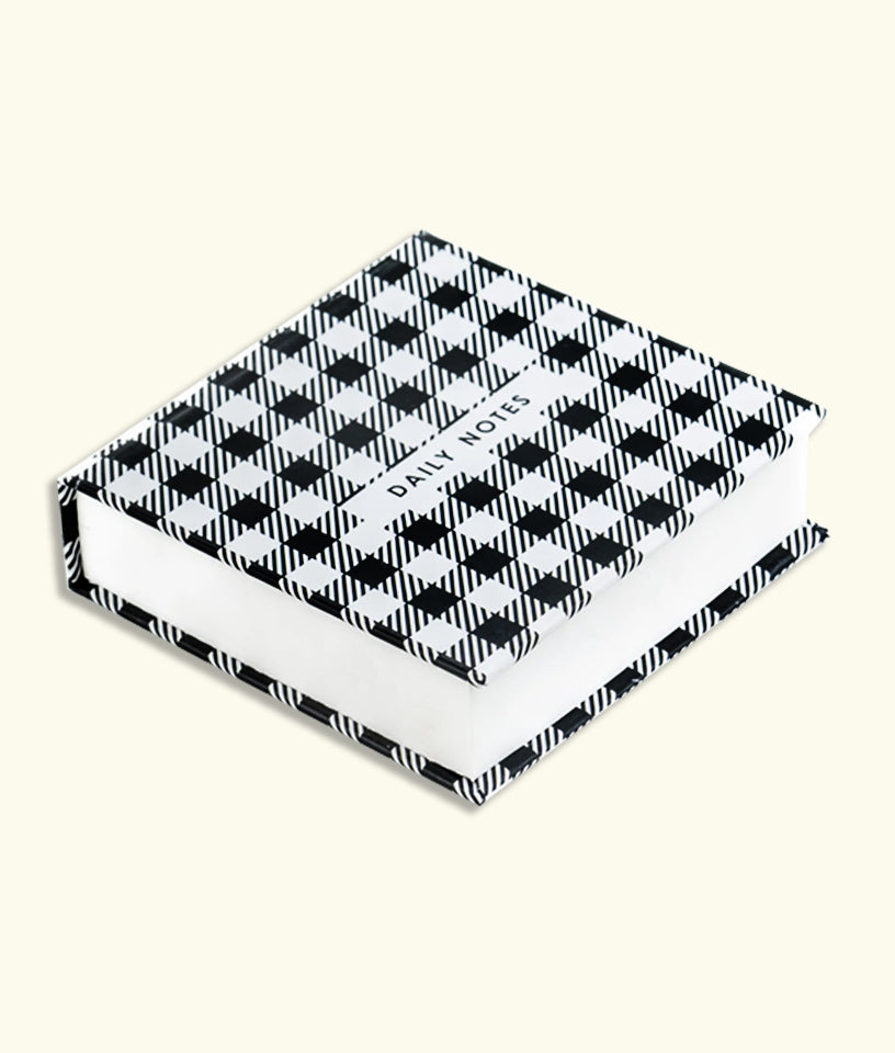 DAILY NOTES BLACK AND WHITE CHECKS- JOTTER NOTEPAD