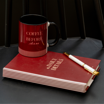 COFFEE BEFORE CHAOS ( MAROON) - MUG