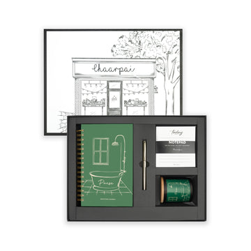 PAUSE (GREEN) - GRATITUDE JOURNAL GIFT SET