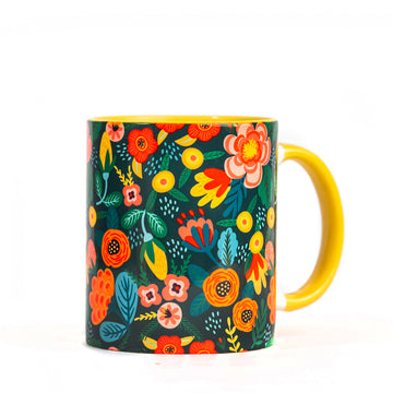 GREEN FLORAL-MUG