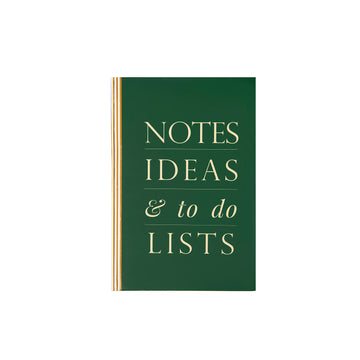NOTES IDEAS & TO-DO-LISTS (GREEN) - Undated Daily Planner