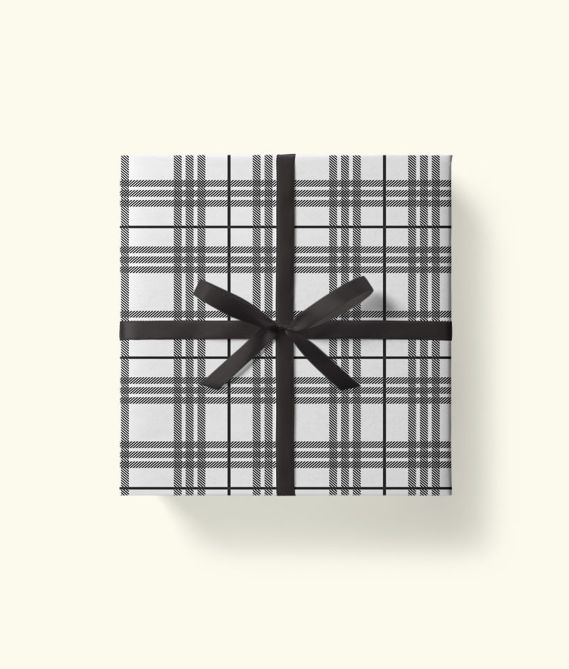 BLACK AND WHITE CHECKS- GIFT WRAPPING PAPER