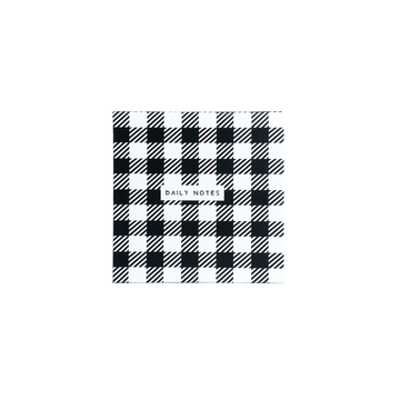 DAILY NOTES BLACK AND WHITE CHECKS- JOTTER NOTEPAD
