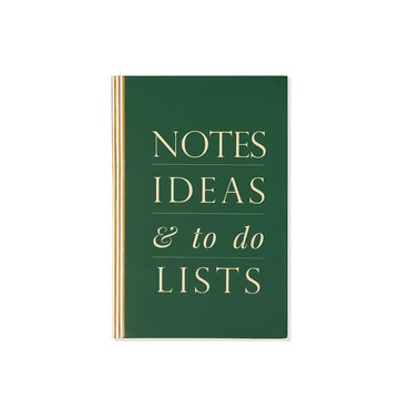 NOTES IDEAS & TO-DO-LISTS (GREEN)- Undated Daily Planner