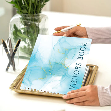 THE VISITORS BOOK - BLUE INK PATTERN
