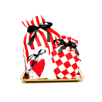 WHITE AND RED CHECKERED- GIFT BAG (MEDIUM)