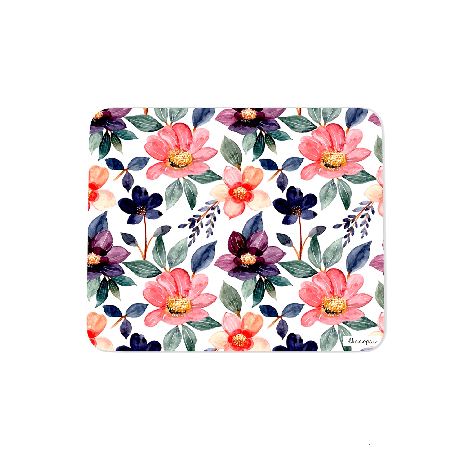 WHITE FLORAL- MOUSEPAD