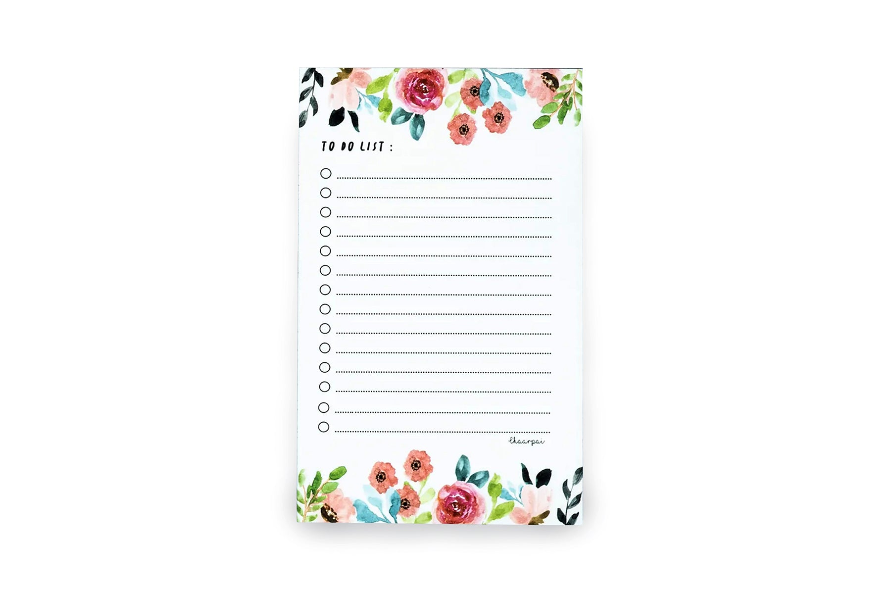 FLORAL TO DO LIST-  NOTEPAD