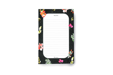 BLACK FLORAL NOTES- NOTEPAD