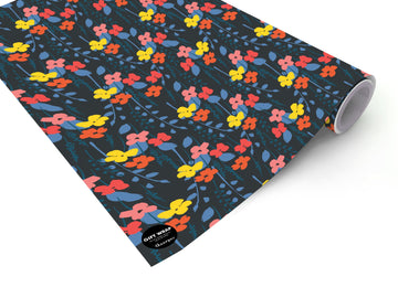 NAVY BLUE FLORAL- GIFT WRAPPING PAPER