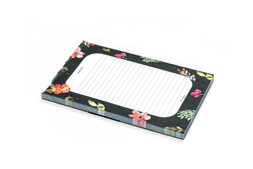 BLACK FLORAL NOTES- NOTEPAD