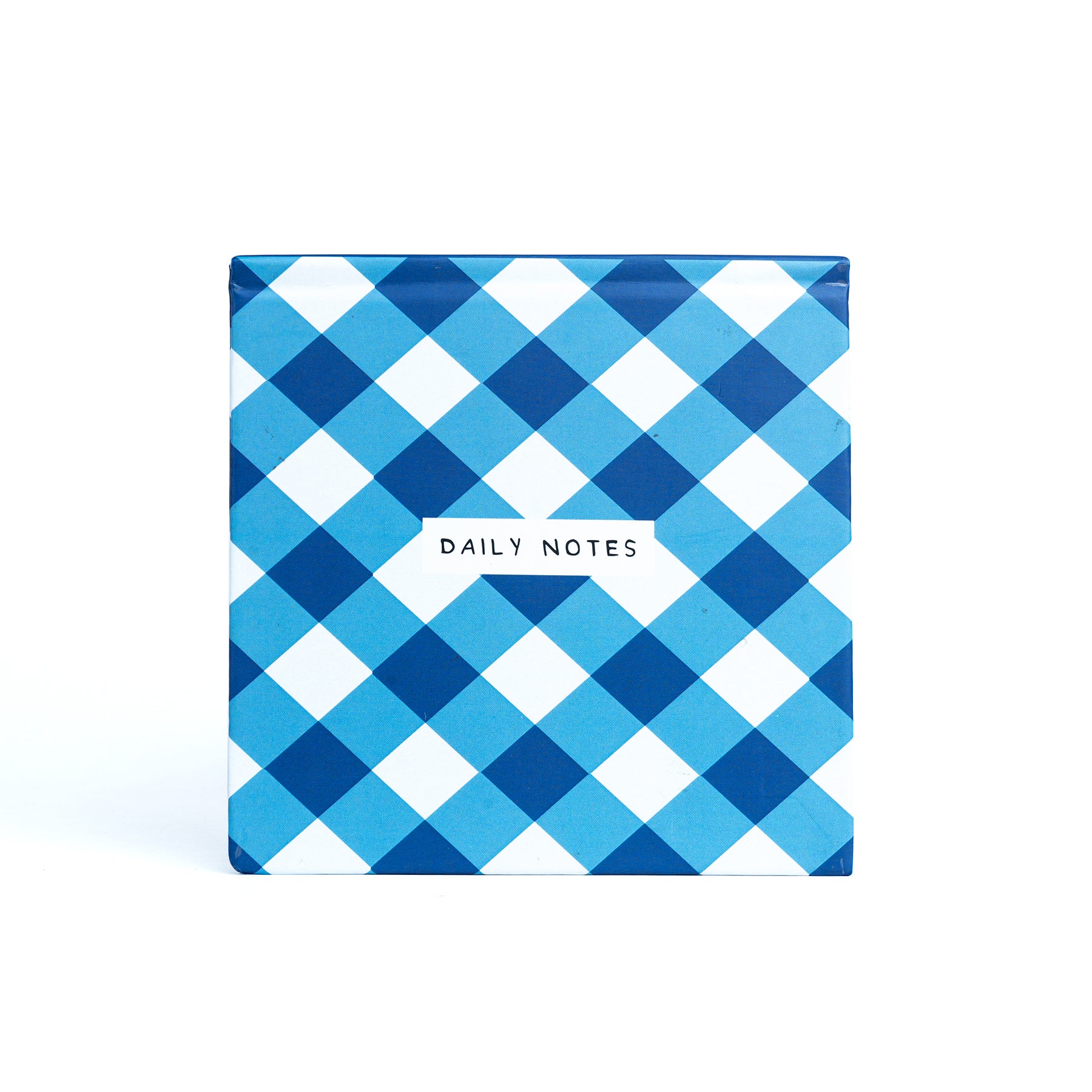 DAILY NOTES WHITE AND BLUE GINGHAM PATTERN-  JOTTER  NOTEPAD