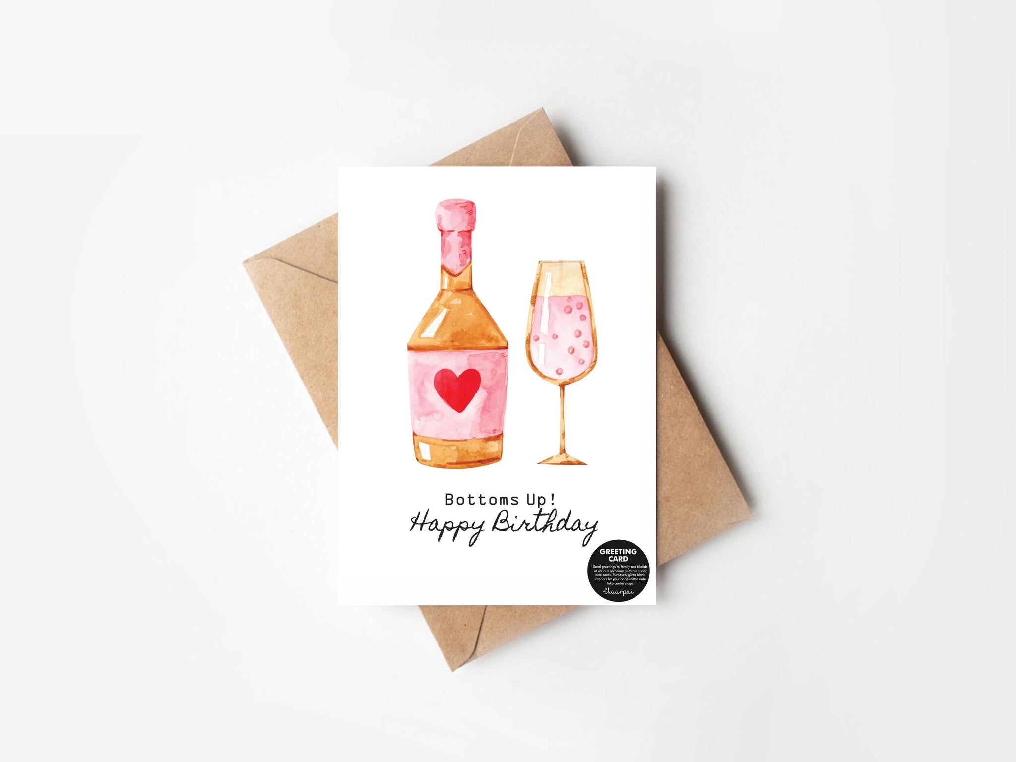 Bottoms Up! Happy Birthday- greeting card
