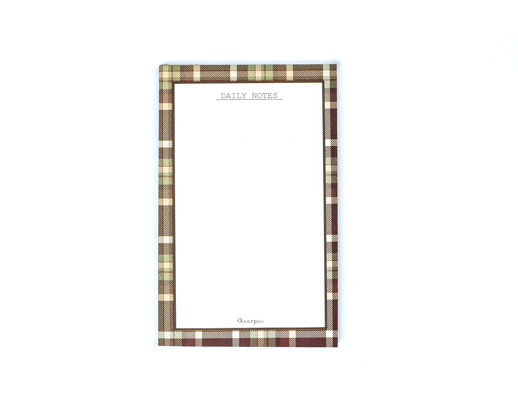 BROWN CHECKS- NOTEPAD
