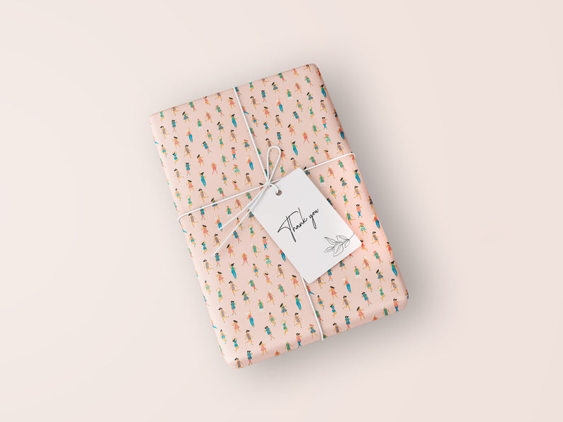 HAPPY GIRLS- GIFT WRAPPING PAPER