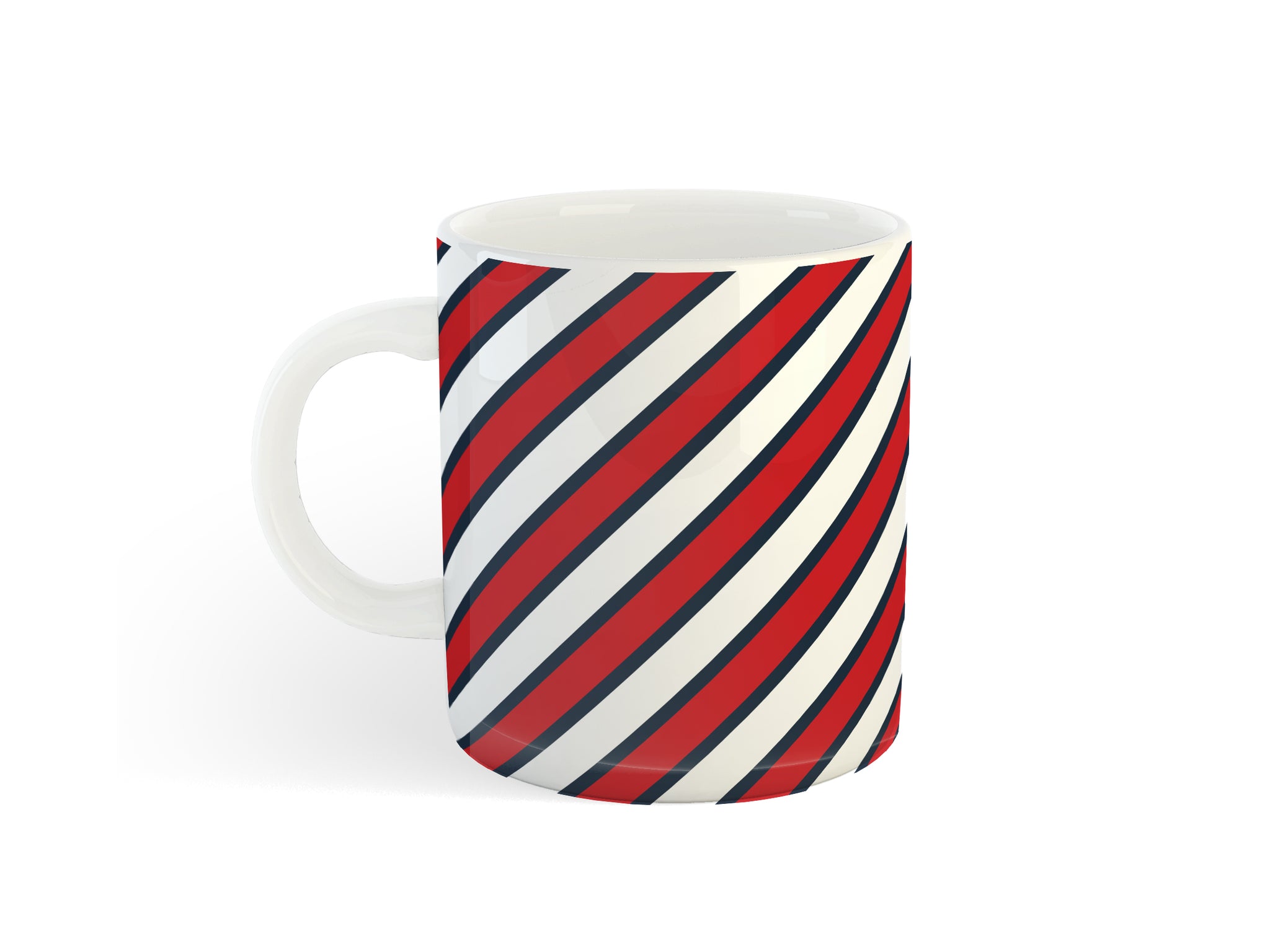 RED AND WHITE STRIPES MUG