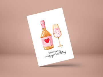 Bottoms Up! Happy Birthday- greeting card