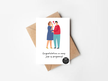 Congratulations on many joys of pregnancy greeting card