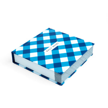 DAILY NOTES WHITE AND BLUE GINGHAM PATTERN-  JOTTER  NOTEPAD