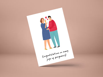 Congratulations on many joys of pregnancy greeting card