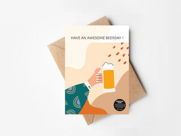 Have an Awesome Beerday- GREETING CARD