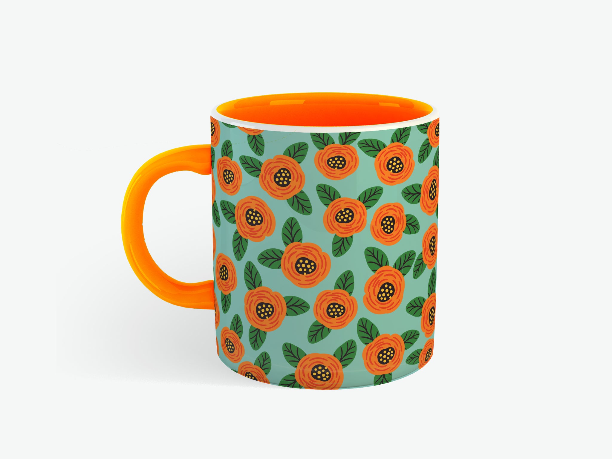 FLORAL GREEN MUG