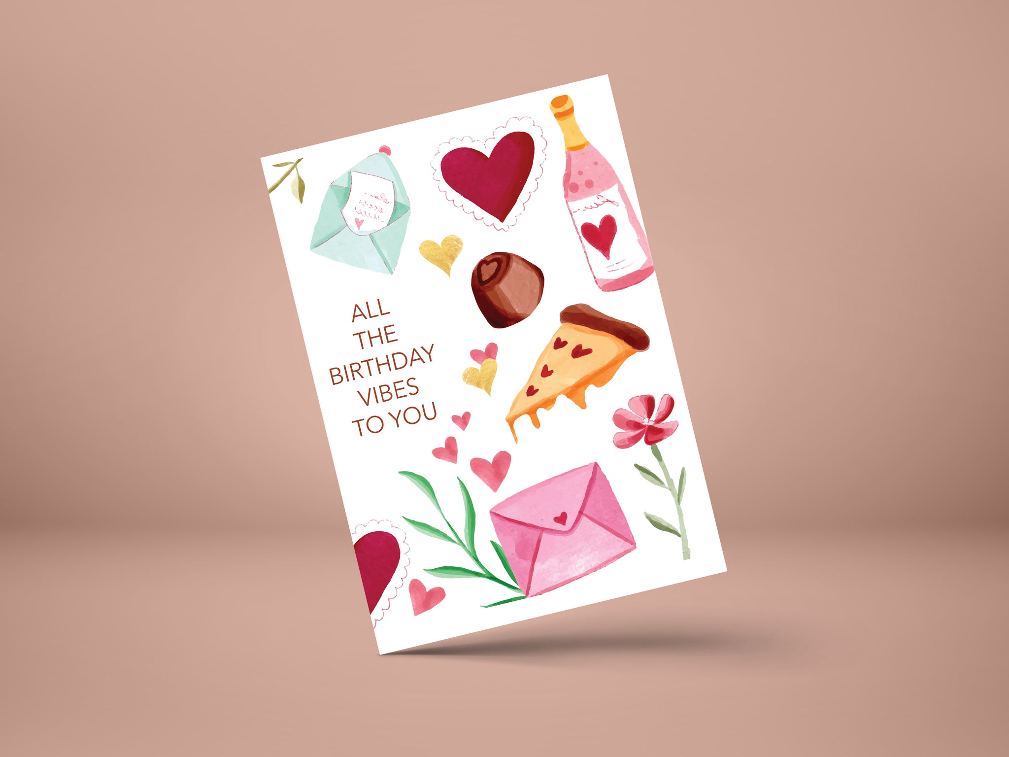 All the Birthday Vibes- greeting card