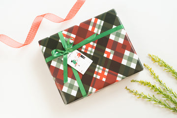 RED GREEN GINGHAM- GIFT WRAPPING PAPER
