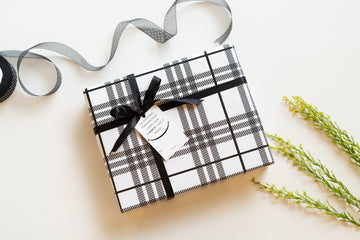 BLACK AND WHITE CHECKS- GIFT WRAPPING PAPER