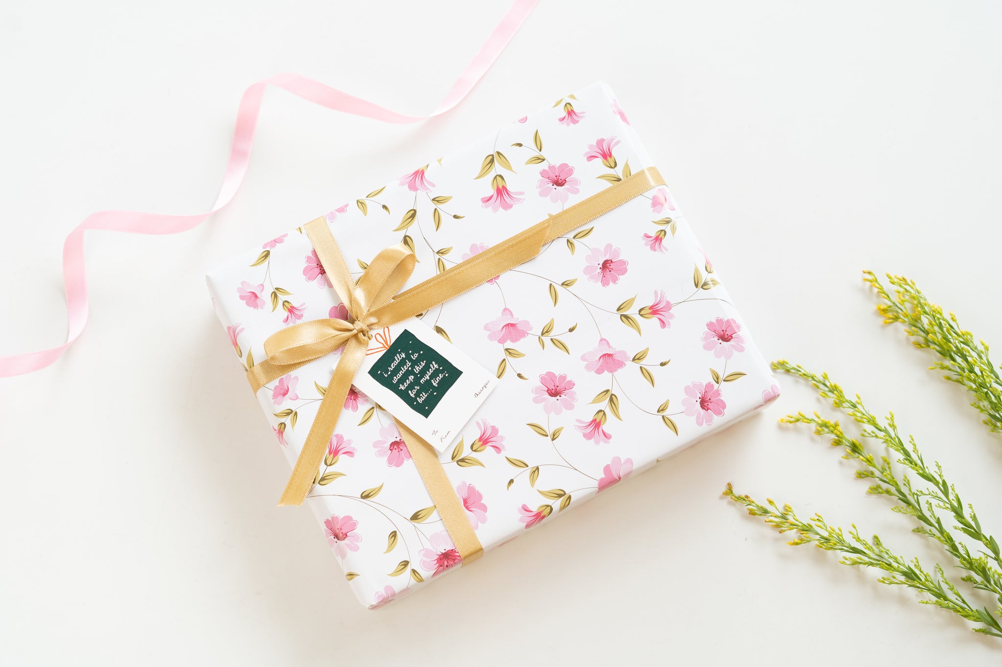 Pink Floral Pattern - Gift Wrapping Paper (3 Sheets) | Chaarpai